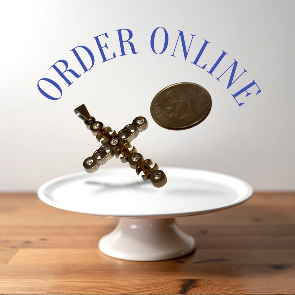 Stainless Steel Elegant Gold Cross Pendant